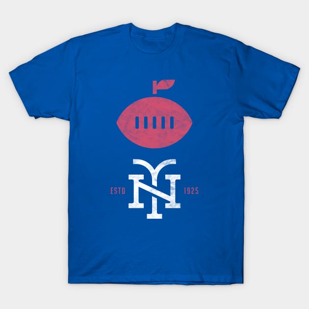 New York Football Big Apple Football T-Shirt by BooTeeQue